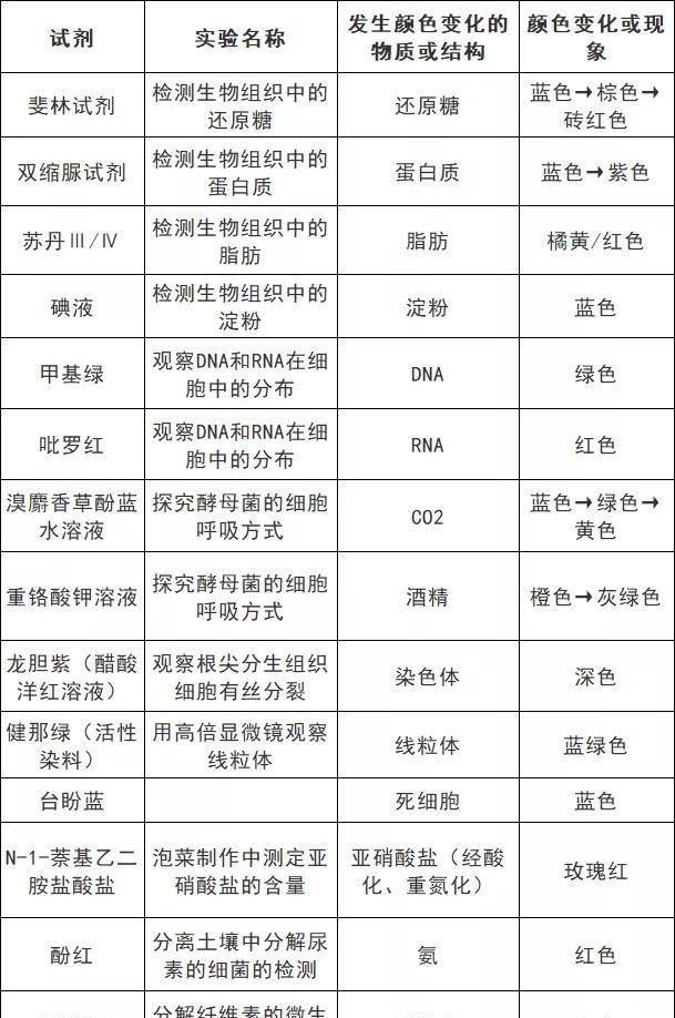 高中阶段生物颜色反应,高中生物有关颜色的知识总结图2