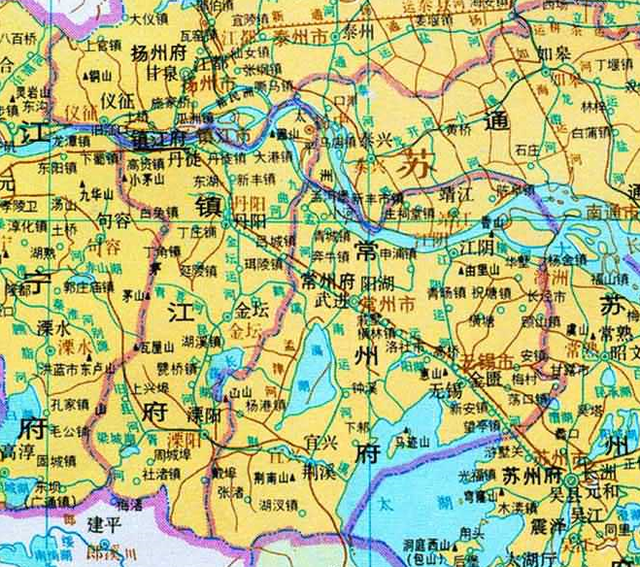 通过地图，了解江苏省常州市从古到今的历史变迁图16