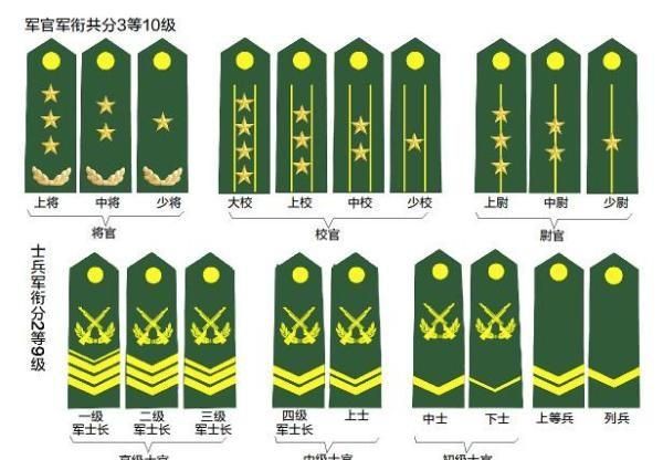 军衔是怎样划分的,西方军衔等级划分图6