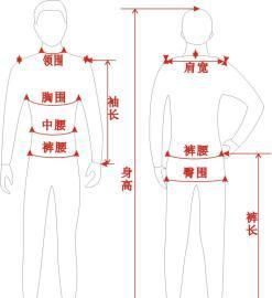 服装上衣跟裤子的尺码型号对照表图2