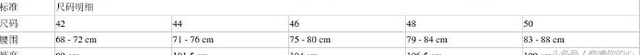 服装上衣跟裤子的尺码型号对照表图8