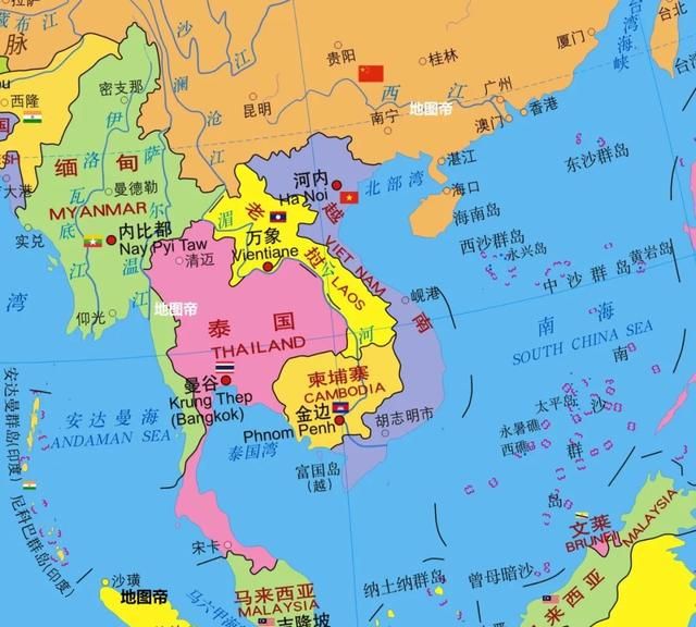 中南半岛有哪七个国家?看地图一目了然的地方图1