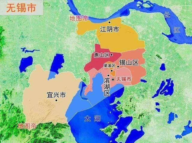 江苏省无锡市行政区划地图图1