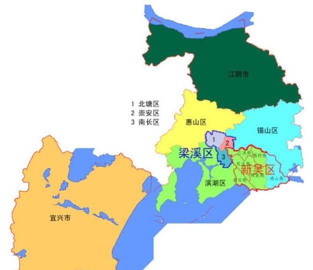 江苏省无锡市行政区划地图图2