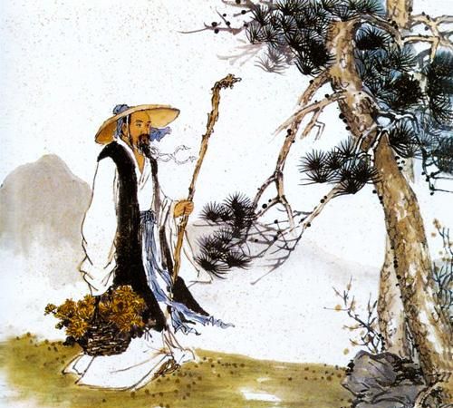 采菊东篱下悠然见南山全篇(采菊东篱下悠然见南山的国画)图1