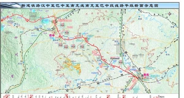 汉巴南高铁南充至巴中段线路图、站点信息公布